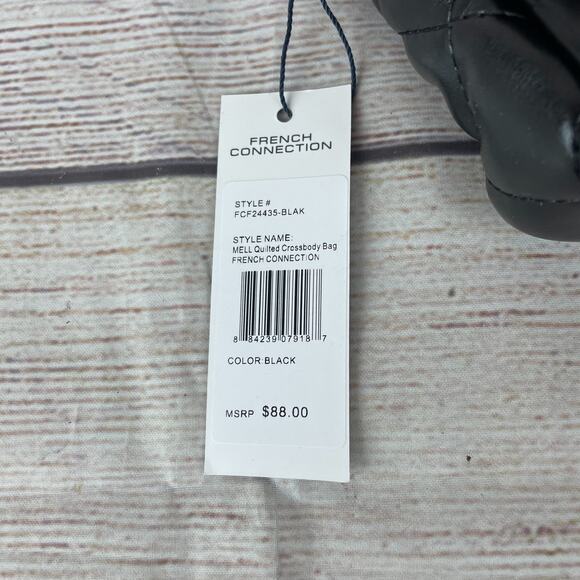 French Connection Quilted Crossbody Bag Black - Picture 8 of 8